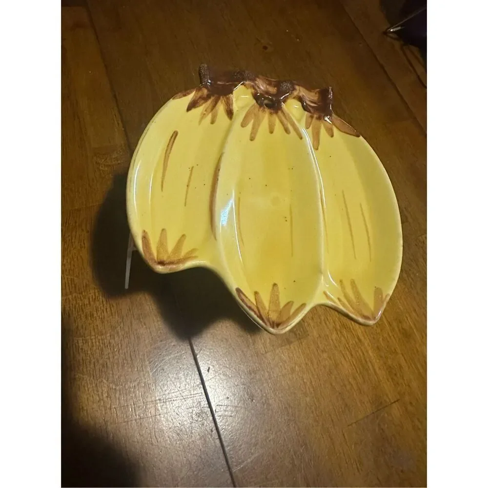Vintage Painted Ceramic Banana Spoon Rest Kitchen Decor 6”